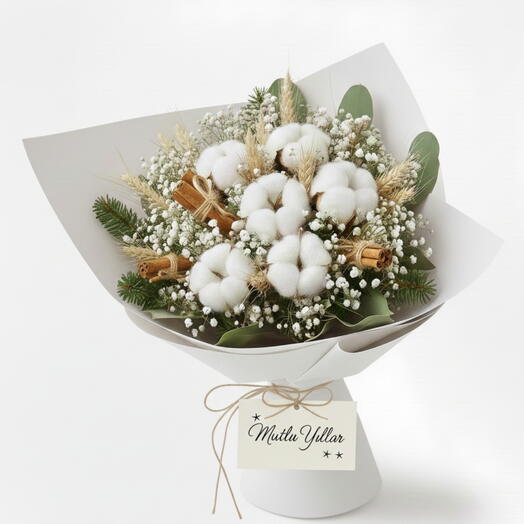 The most elegant gift of winter: a cotton bouquet