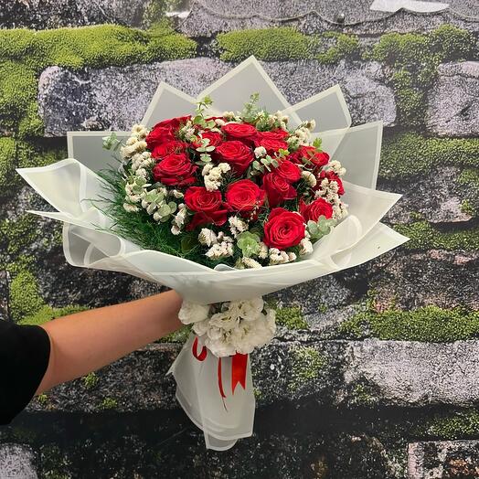 21 Li Kırmızı Gul Buketi