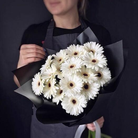 Beyaz Gerbera Buketi - 17 Adet Zarif Çiçekler