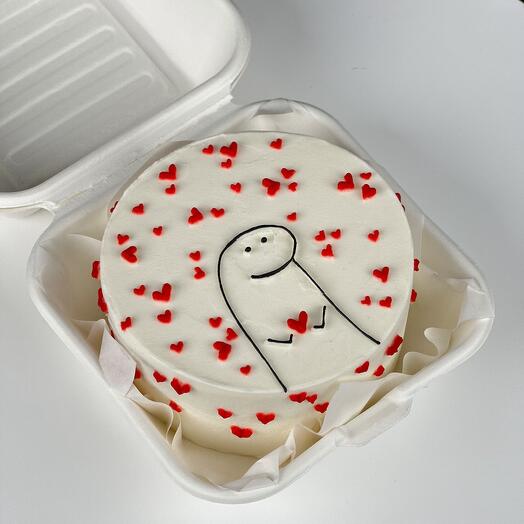 Red velvet and raspberry bento cake for 1-2 person