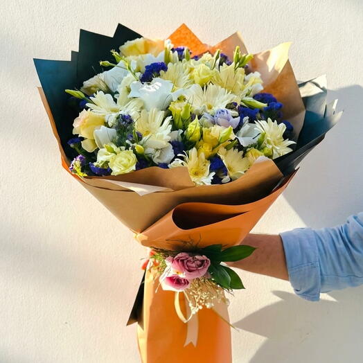 Renkli Lale ve Gerbera Buketi