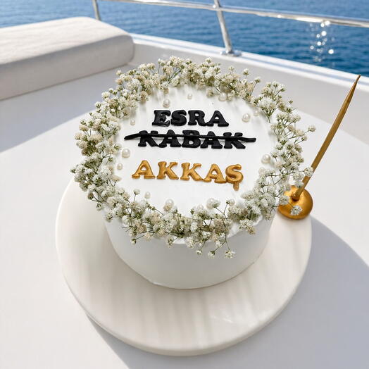 Elegant White Signature Cake