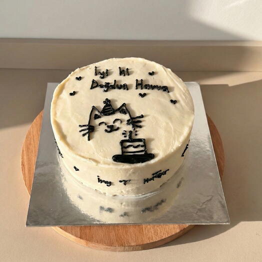 Cat design cake