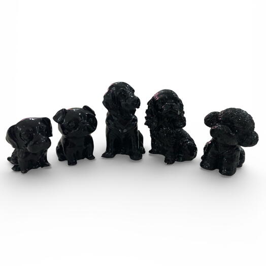 5 li Minyatur Kopek Biblo- Siyah