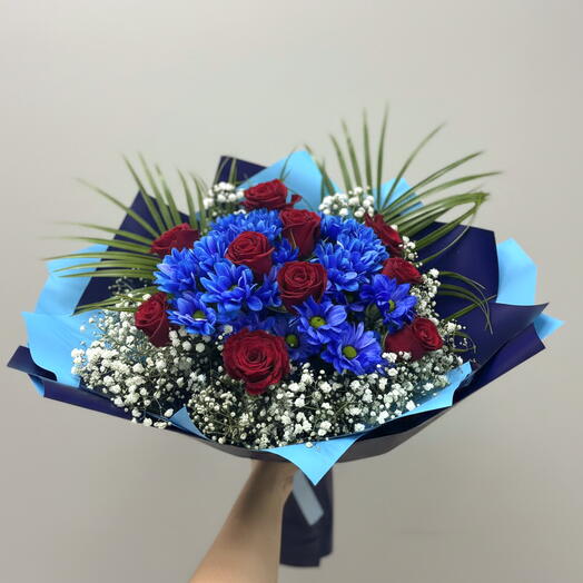 Blue Daisies and Red Roses ♥️