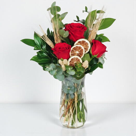 Kırmızı Gul ve Kurutulmuş Limon