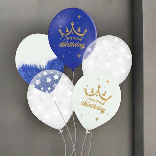 Mavi Happy Birthday Balonları