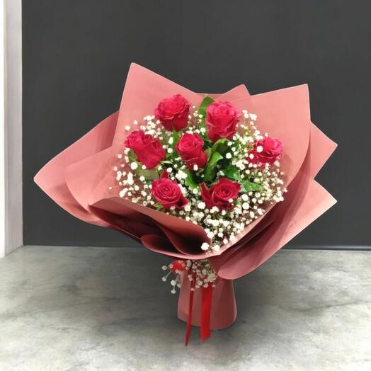Bouquet of 7 Red Roses