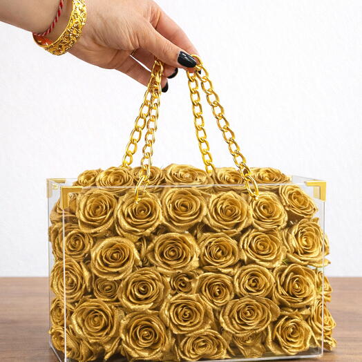 Lux gold gul cantası