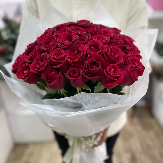 Bouquet of  41 imported red roses