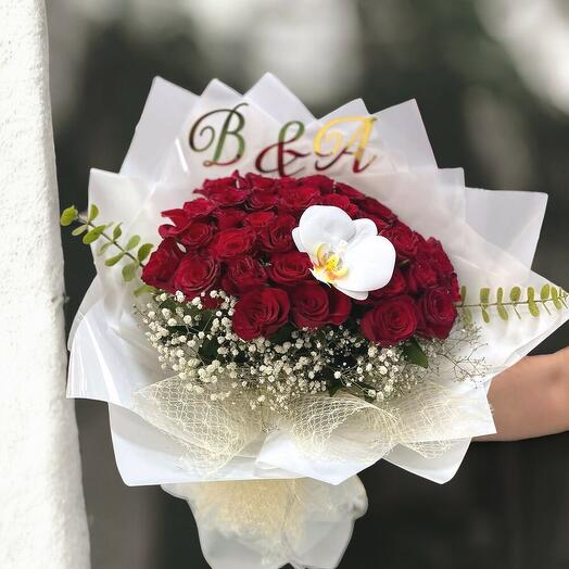 Bouquet of 41 red roses