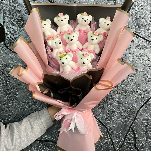 MEGA BOY PEMBE AYICIK BUKETİ