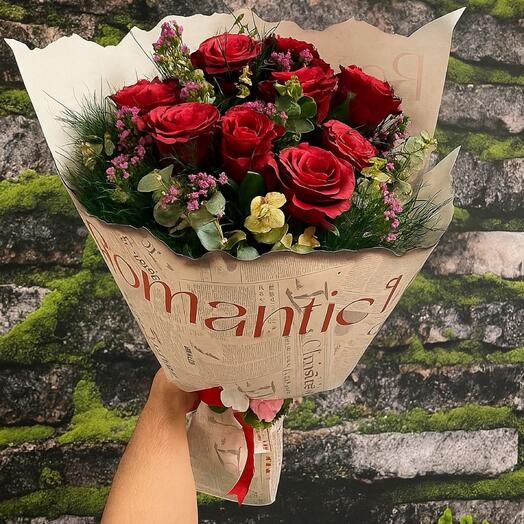 9LU STATUSLU KIRMIZI GÜL BUKETİ