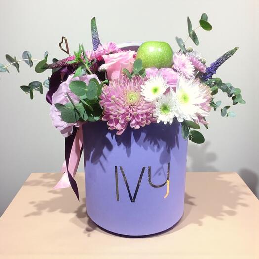 Kutulu çiçekler lila kutu