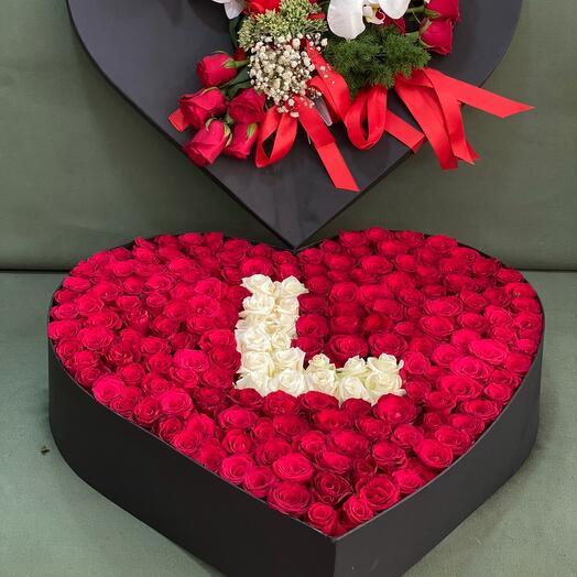 Letters in a big heart box