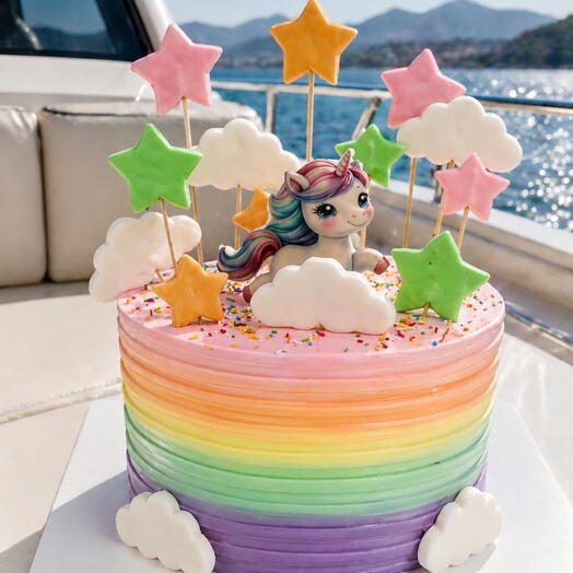 Rainbow Unicorn Cake