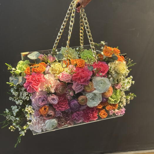Luks Cam Çanta Çiçek Tasarımı – Kişiye Özel