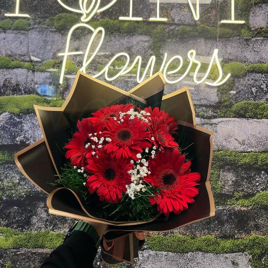 Point Flowers 7li Kırmızı Gerbera Buketi