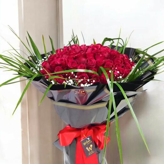 101 Kırmızı gul buketi