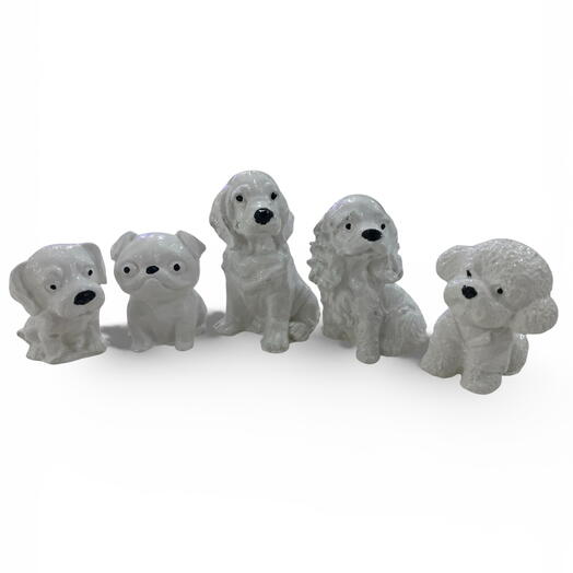 5 li Minyatur Kopek Biblo - Beyaz