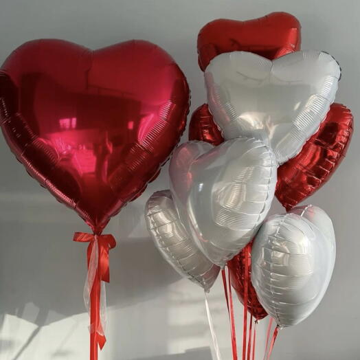 Luks Kırmızı   Beyaz Kalp Balon Seti – Buyuk Boy Özel Tasarım