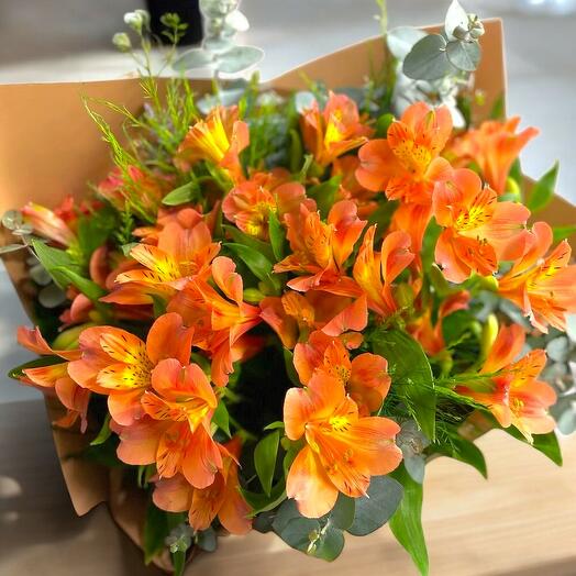 Turuncu Alstroemeria Buketi