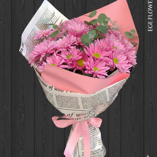 Pembe papatya buketi