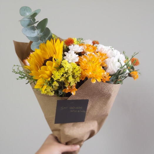 Sarı karışık Buket