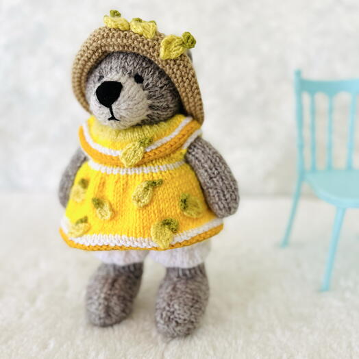 El Yapımı Amigurumi Limon Elbiseli Ayıcık - Sevimli Hediye
