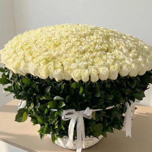 401 Beyaz Gül Sepeti