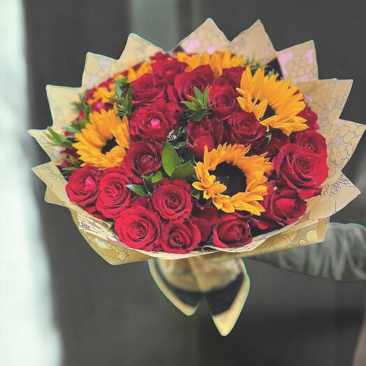 Roses and sunflowers