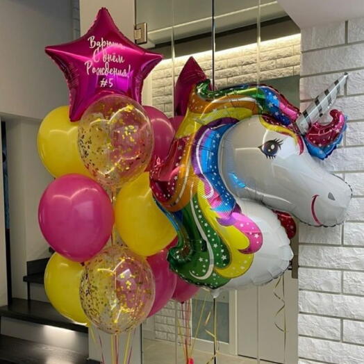Unicorn renkli balon