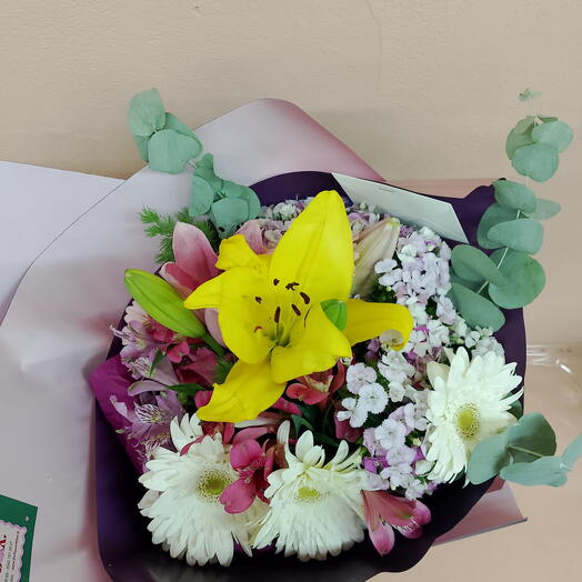 Lilyum   Gerbera buketi