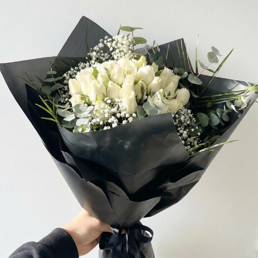 51 White Rose Bouquet