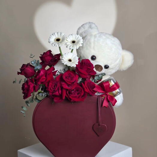 Bordo Kalp Suni Deri Çanta Hediye Seti