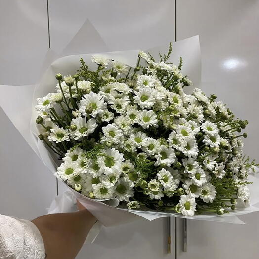 Beyaz Krizantemli buket