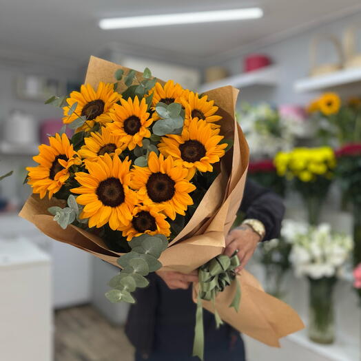 Buyuk boy ayçiçeği Buket i