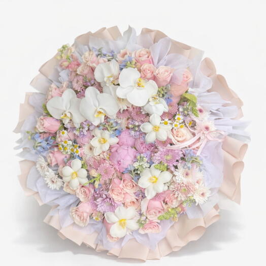 Orchid and Peony Mixed Spring Bouquet