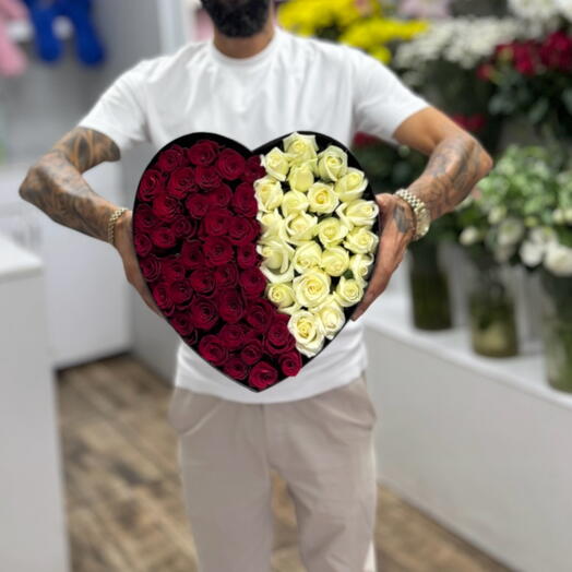 Kalp kutuda 50 adet gul