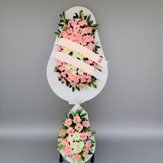 2 Katlı Pembe Beyaz Duğun Çelengi