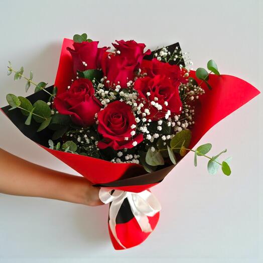 7 li Kırmızı Gul Buketi – Aşkın En Guzel Hali