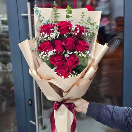 10 lu Kırmızı Gul Buketi