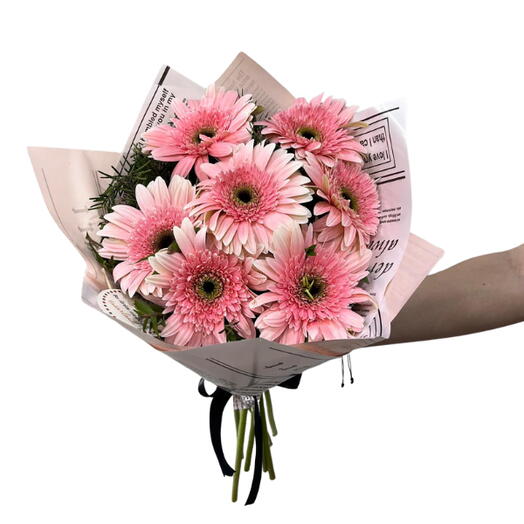 Pembe gerbera buketi