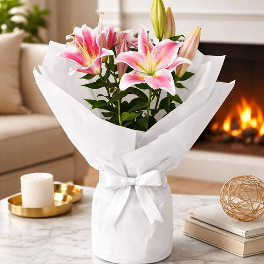 Intensely Fragrant Pink Potted Lily 🌸