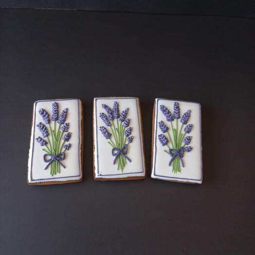 Lavender Patterned Royal Icing Cookie