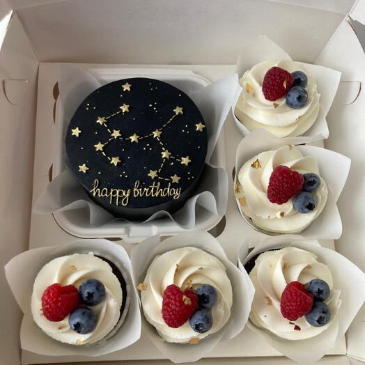 Luxury Galaxy Bento Cake   Cupcakes Set
