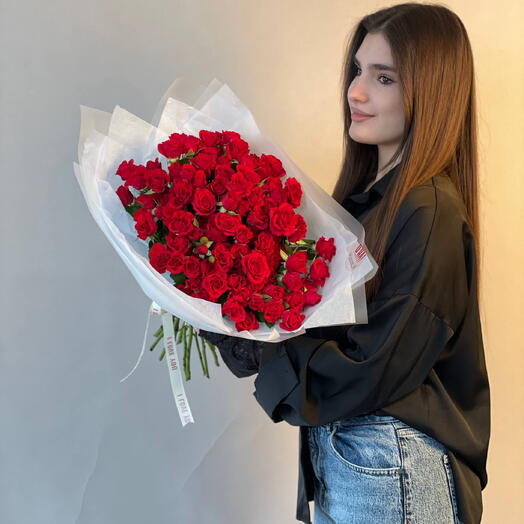 21-stem red rose bouquet
