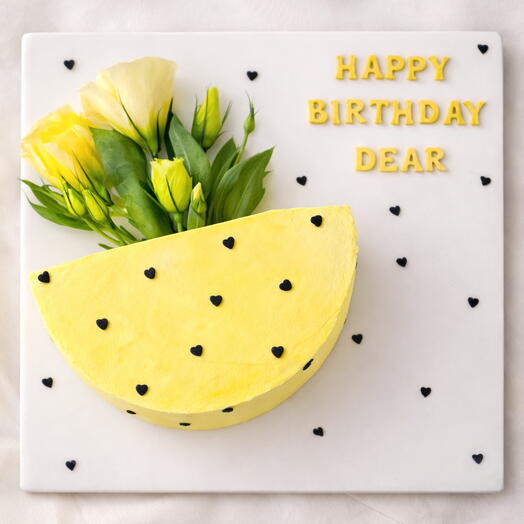 Yarımay çiçek pasta 4/6 kişilik