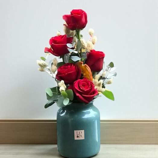 Old Vase 5 li Tasarım Guller