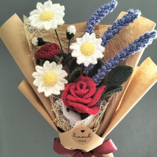 ROSE -DAİSY -LAVANDER BOUQUET